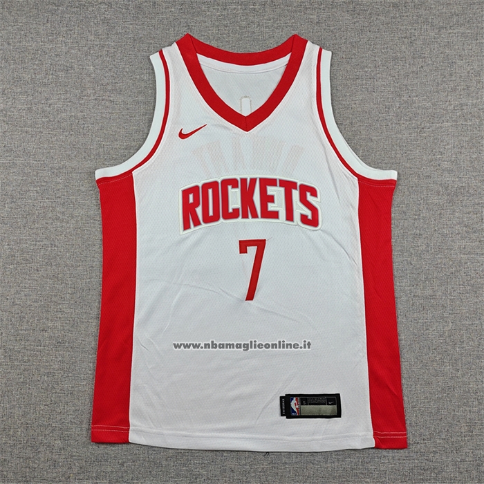Maglia Bambino Houston Rockets Kevin Durant No 7 Association 2025-26 Bianco